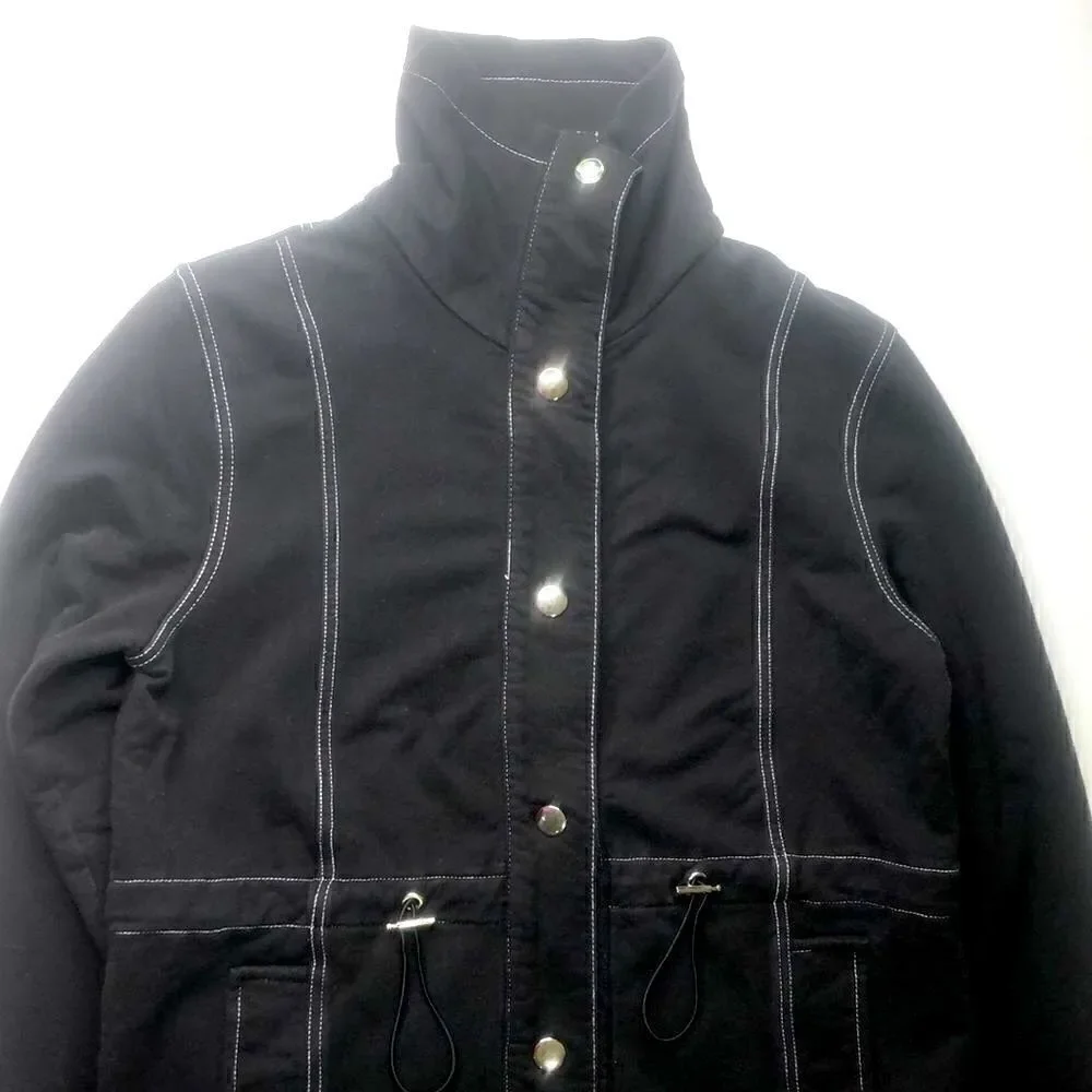Holland America Line Signature Collection Black Snap Front Jacket Silver Size S